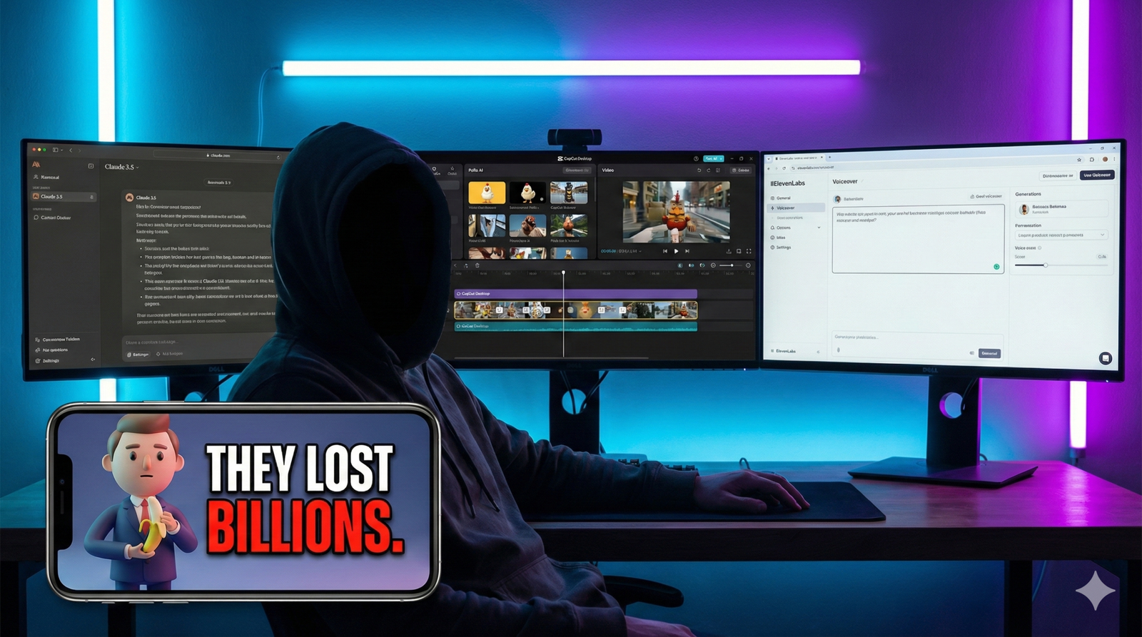 The 2026 Roadmap to a "Faceless" YouTube Channel (Using Only Free AI Tools) 1 "A cinematic, high-contrast illustration of a 'faceless' content creator represented by a silhouette, working on a holographic video timeline surrounded by symbols of artificial intelligence and digital media."