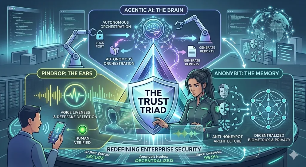 The Trust Triad: How Agentic AI, Pindrop, and Anonybit Redefine Enterprise Security 2026 3 Gemini Generated Image pjca0gpjca0gpjca